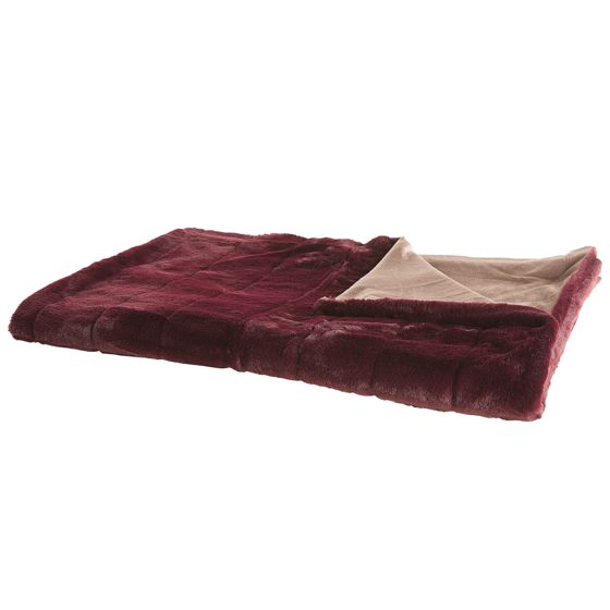 Plaid TANTAN 180 x 220 cm Bordeaux