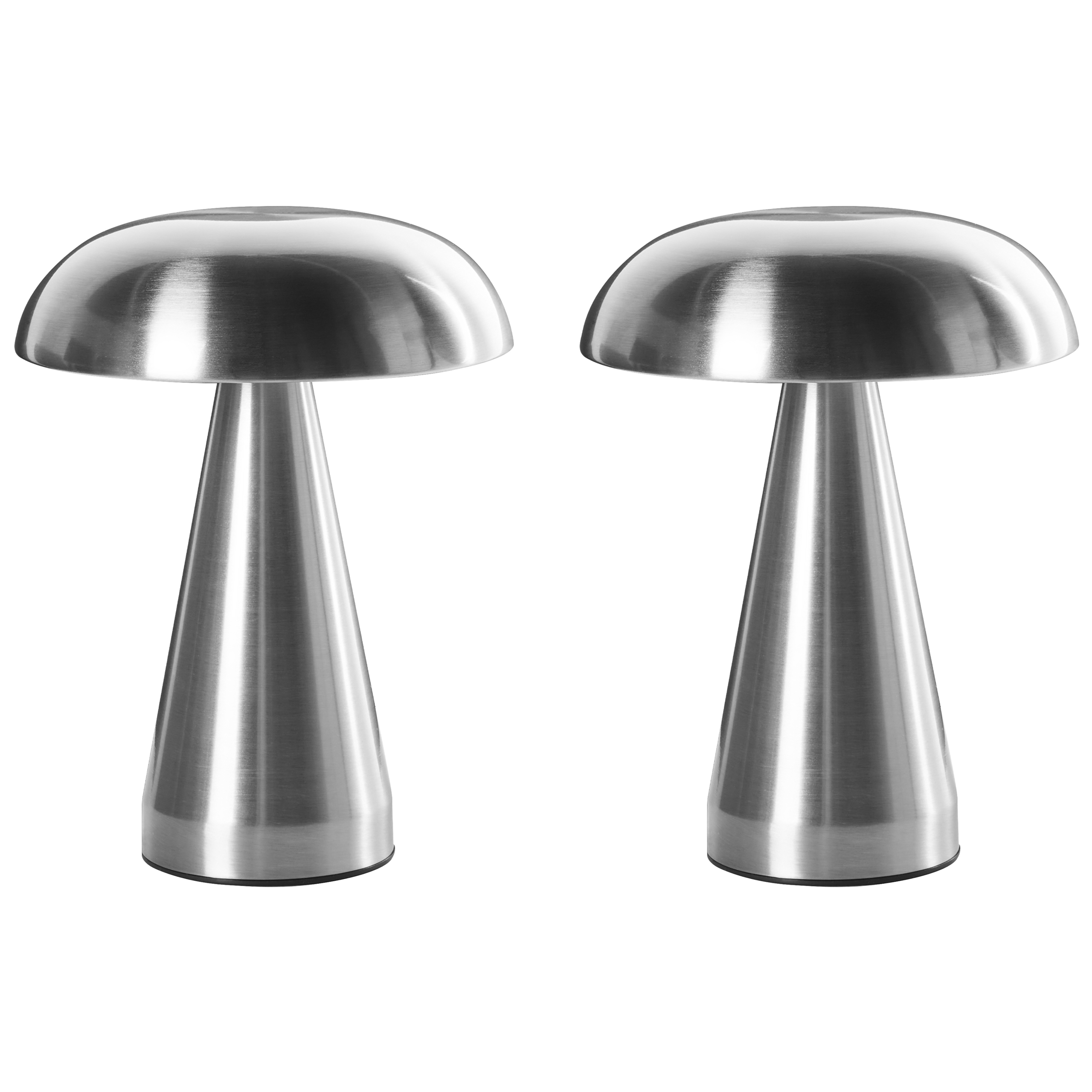 Sæt af 2 trådløse LED-bordlamper KULFO Med dæmpning Metal Sølv