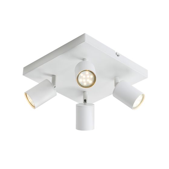 NETTLIFE loftspotlight med 4 lyskilder, hvidmetal