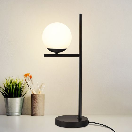 NETTLIFE bordlampe stue sengelampe E27 sort moderne glasdesign vintage retro industriel bordlampe 1,5 m