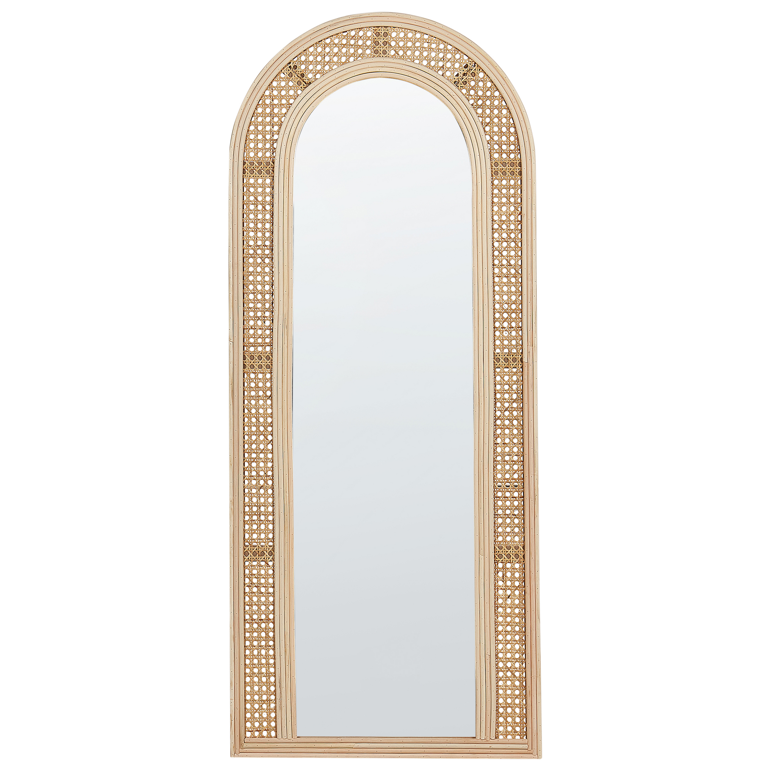 Vægspejl FRANEY 50 cm 120 cm Rattan Naturlig