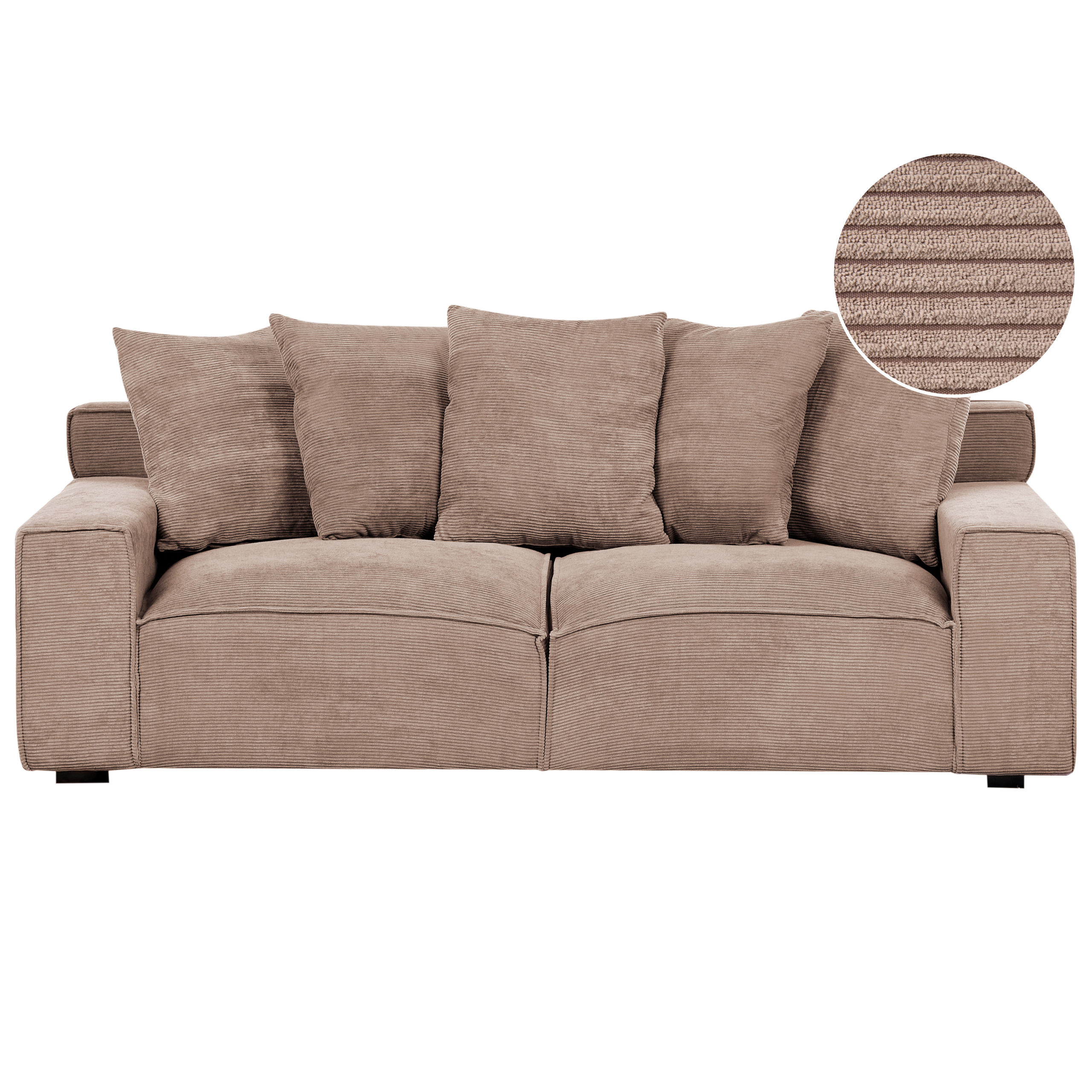 Sofa 3 personers VISKAN Fløjl Mørk beige