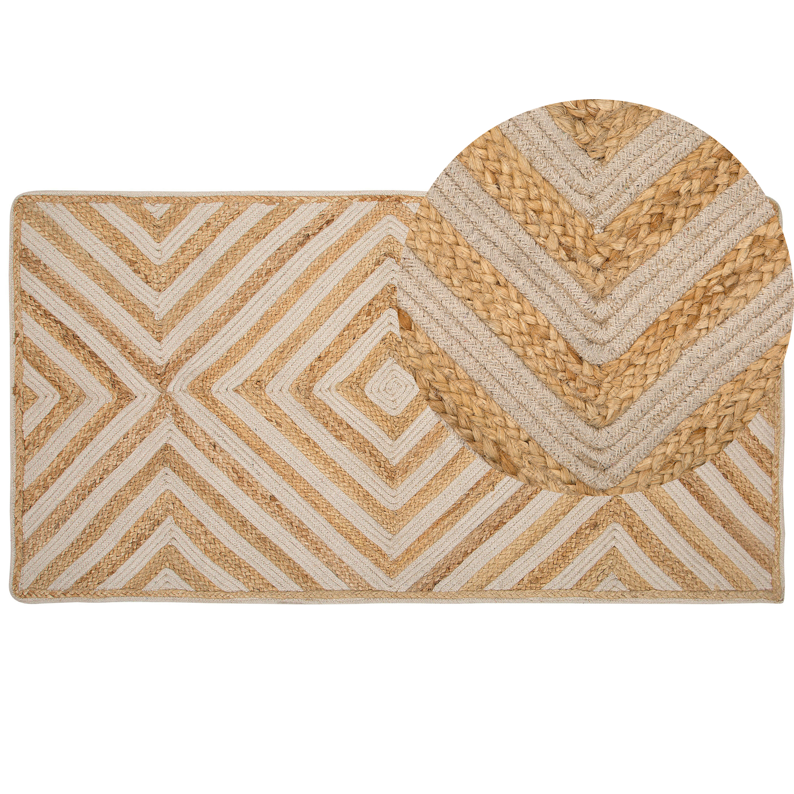 Gulvtæppe PIRLI Beige 80 x 150 cm Jute