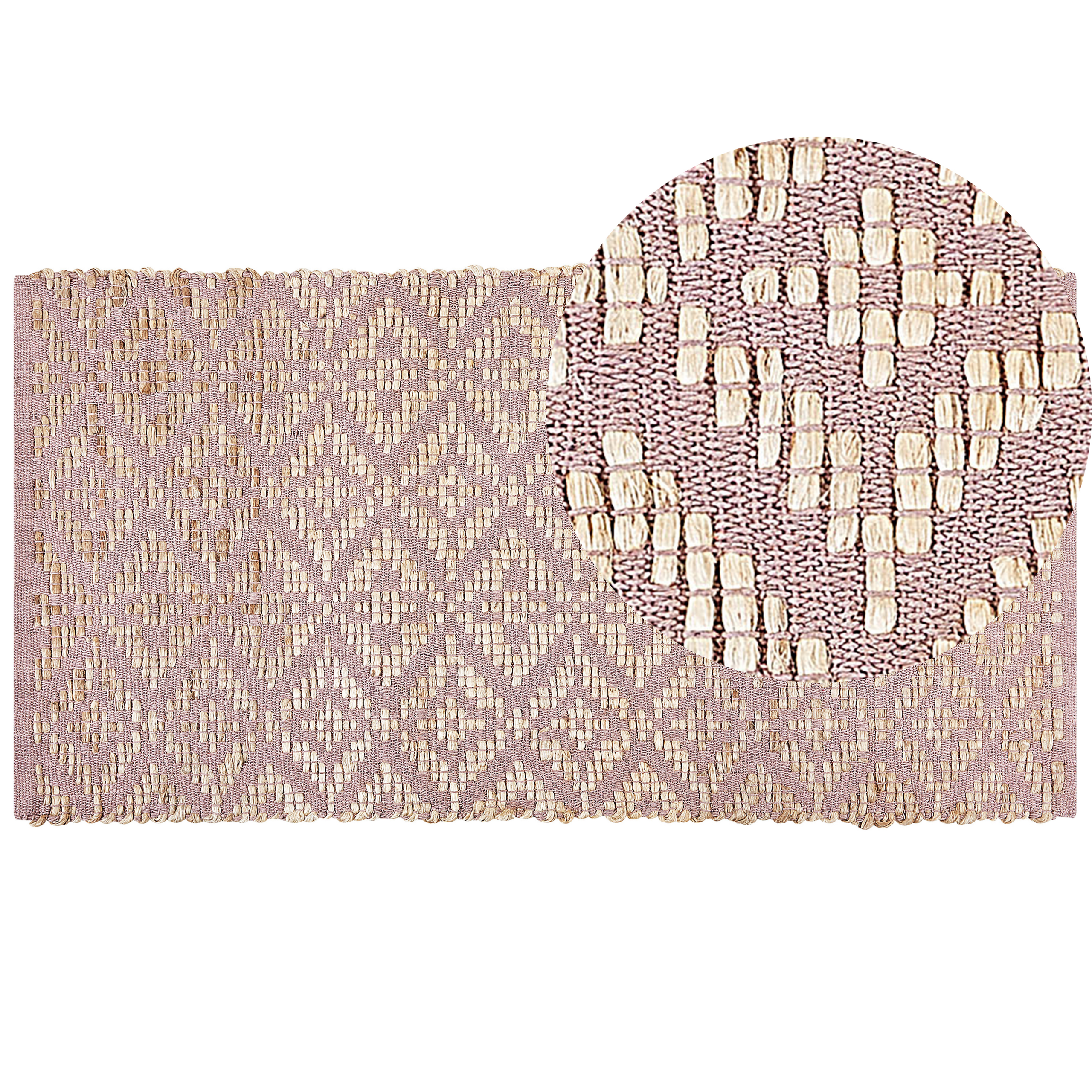 Gulvtæppe GERZE Lyserød 80 x 150 cm Bomuld