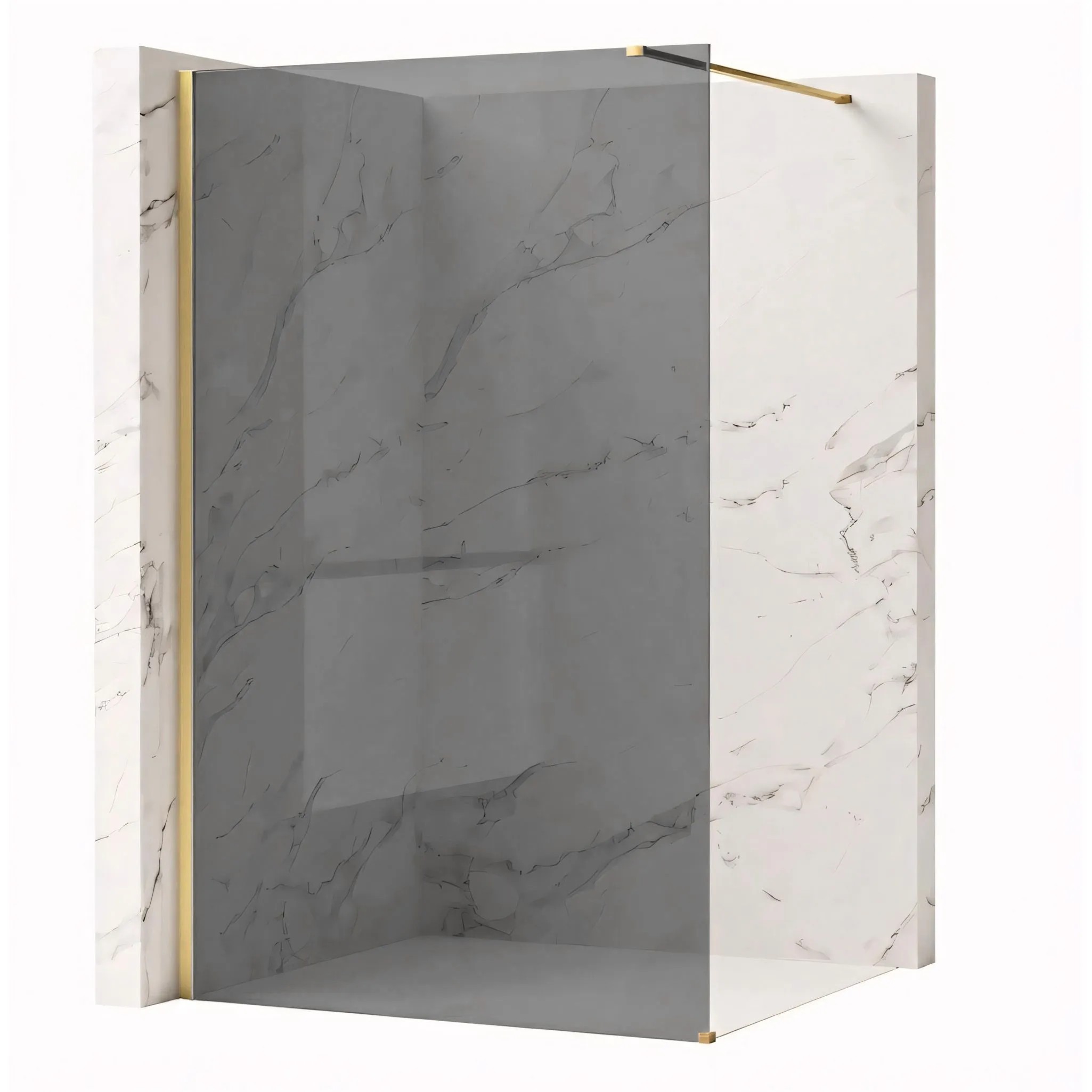 REA brusevæg Flexi Grey 100 Børstet guld, 120x100x195cm