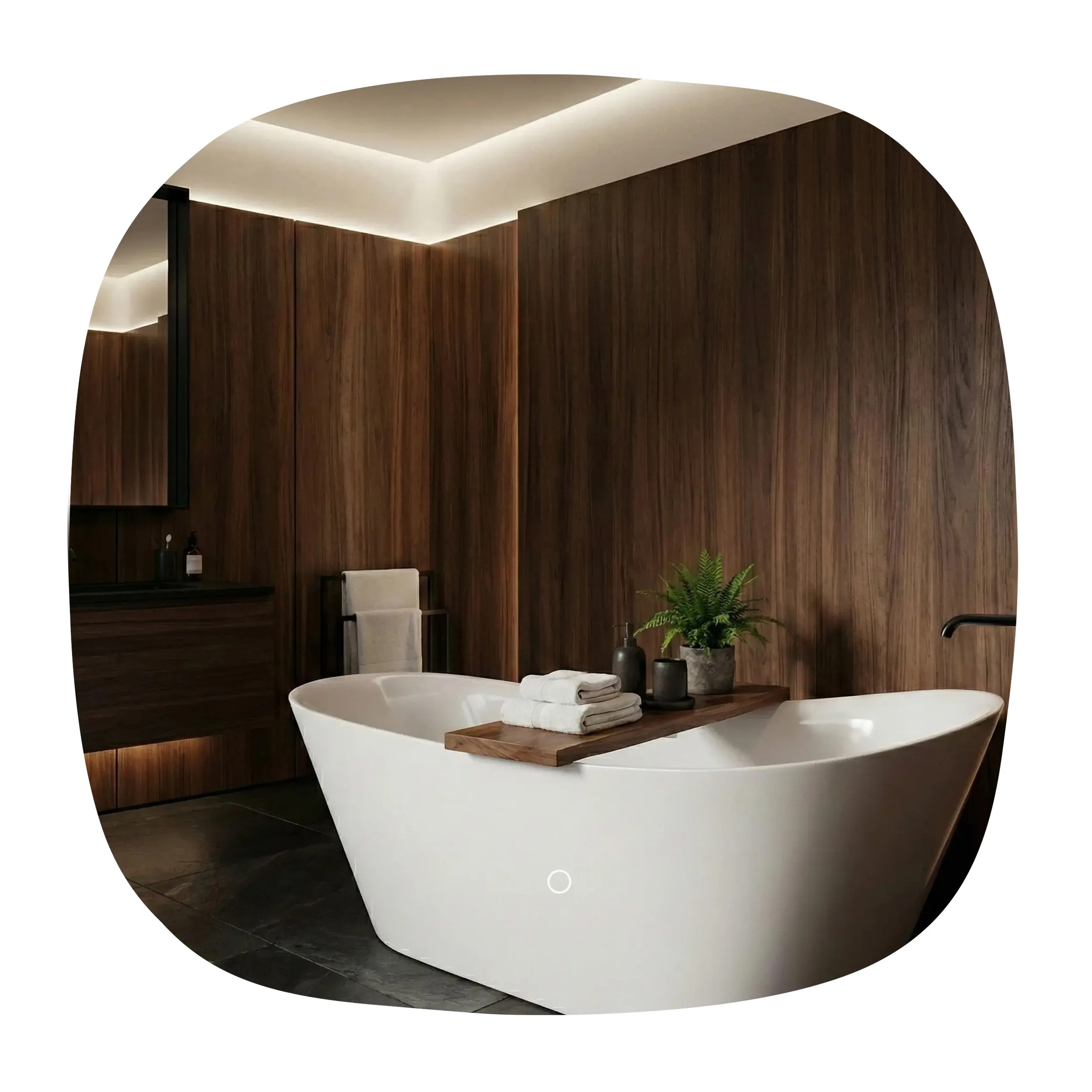 REA spejl TOP 70X70 70x70 Led Gennemsigtig 70x70x2cm
