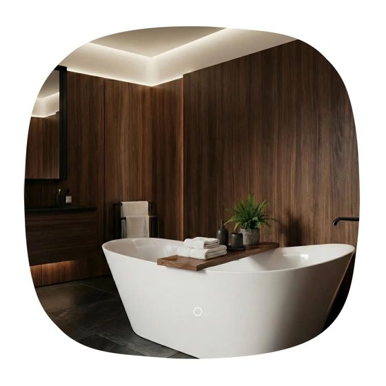 REA spejl TOP 70X70 70x70 Led Gennemsigtig 70x70x2cm