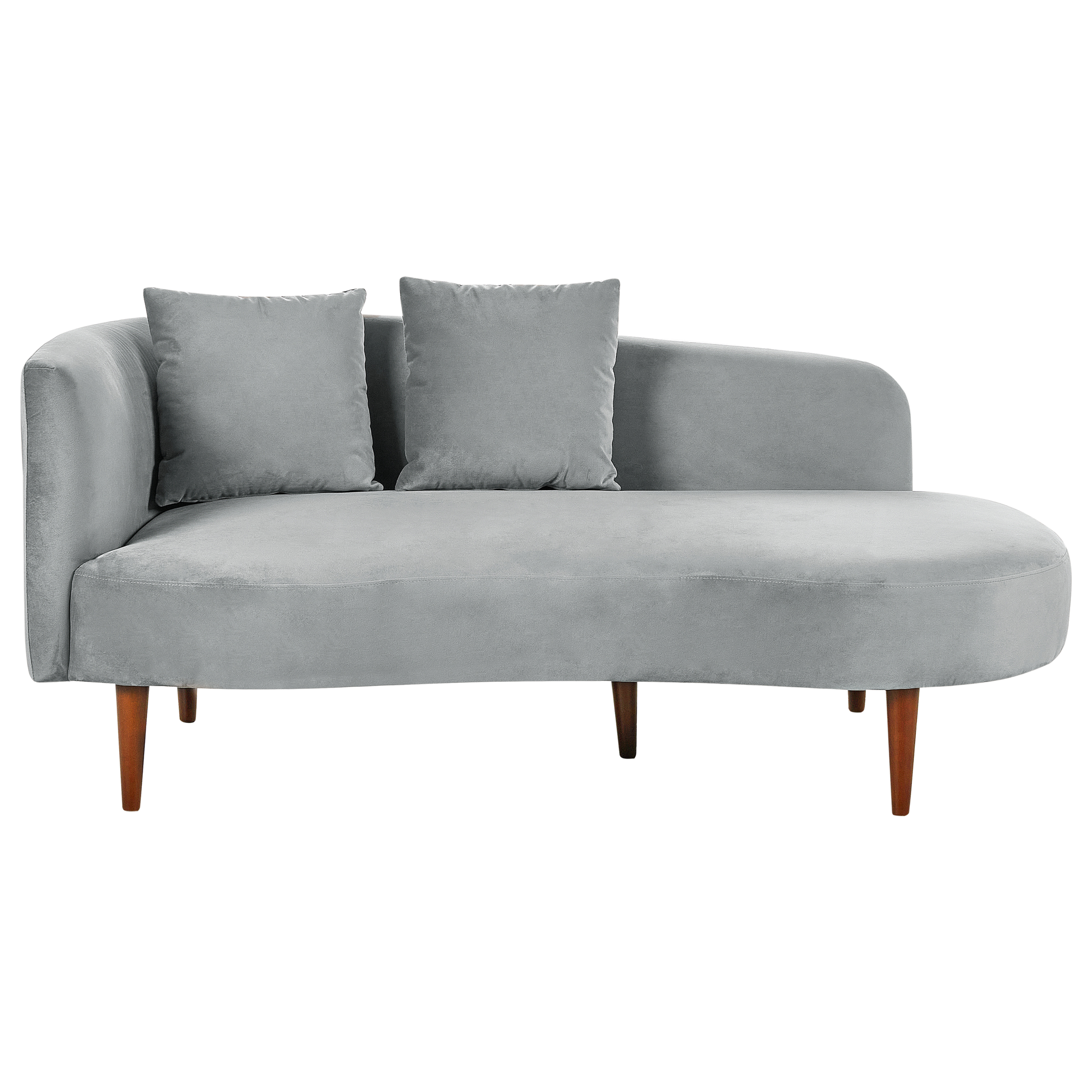 Venstrevendt chaiselong CHAUMONT Velour Lysegrå