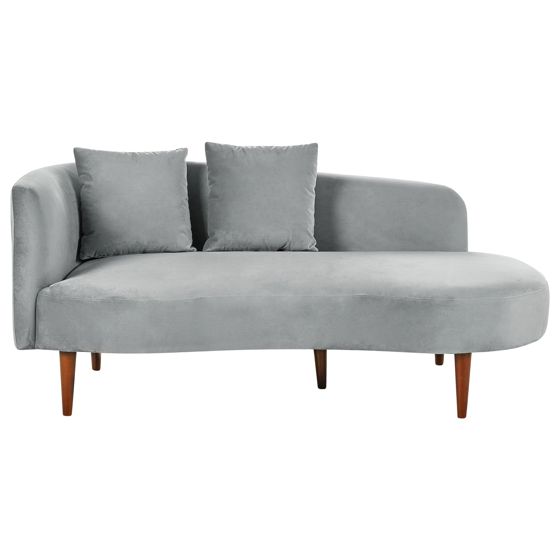 Venstrevendt chaiselong CHAUMONT Velour Lysegrå