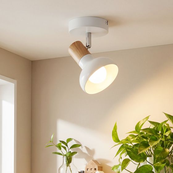 NETTLIFE Loftspotlight 1 flamme hvid loftslampe industriel korridorlampe E14 indendørs brug 350° justerbar