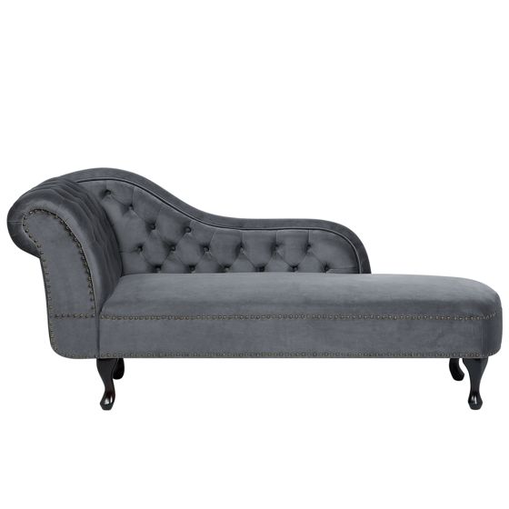 Venstrevendt chaiselong NIMES Velour Grå