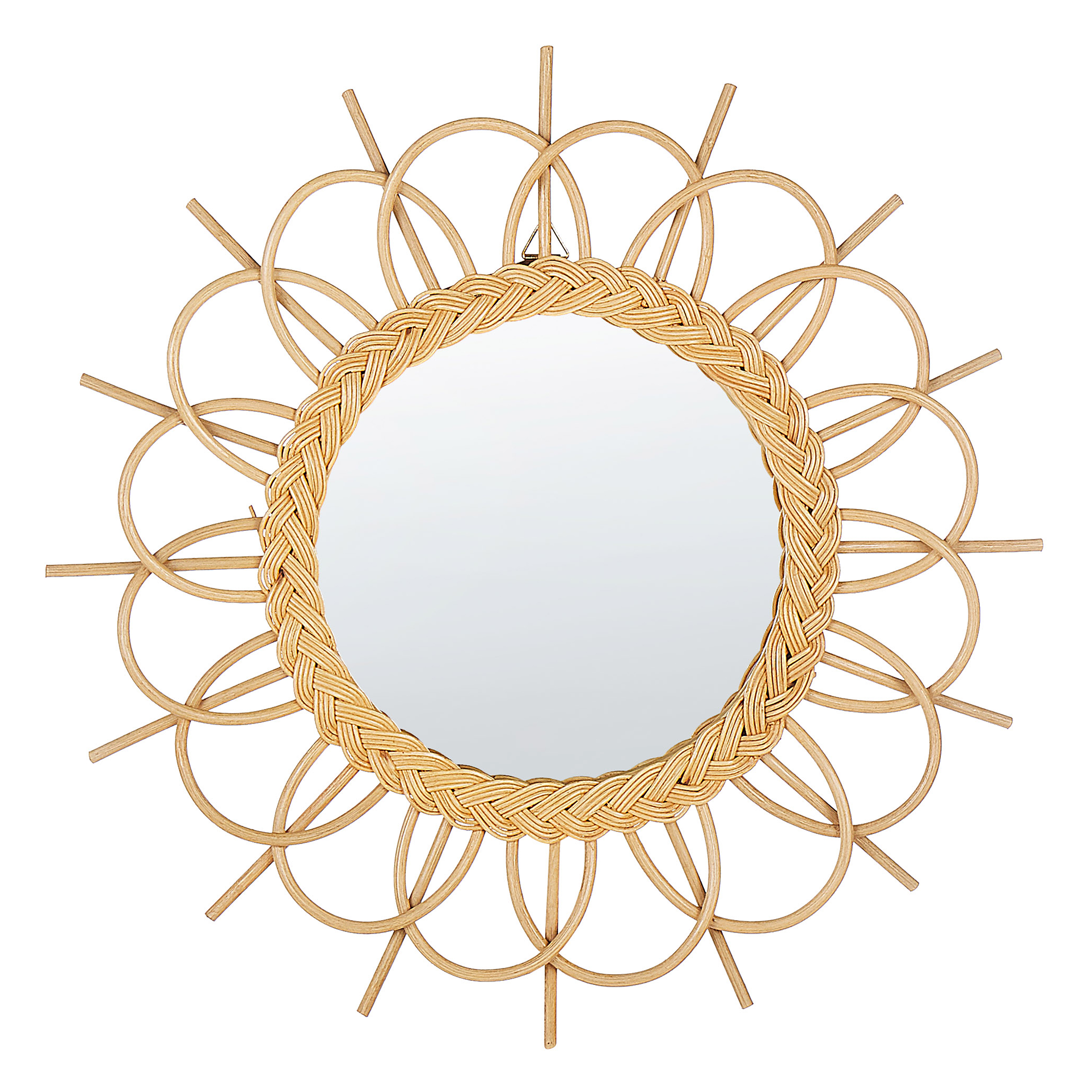 Vægspejl TELAKIA 60 cm 60 cm Rattan Naturlig