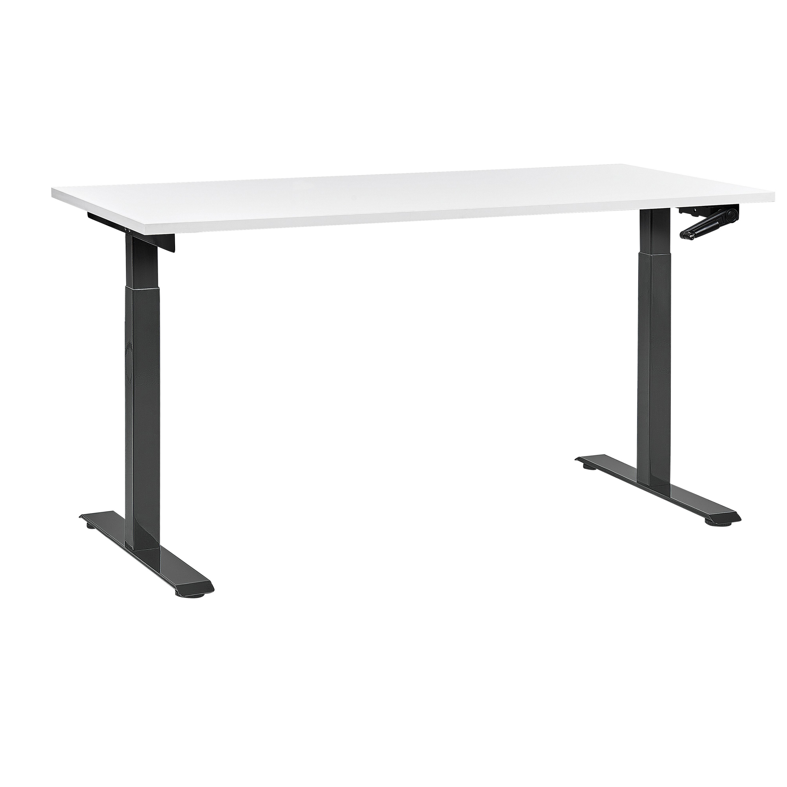 Manuelt justerbart hæve sænkebord DESTINES 160 cm 72 cm Hvid/sort