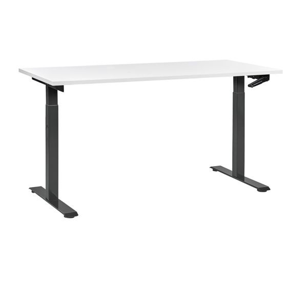 Manuelt justerbart hæve sænkebord DESTINES 160 cm 72 cm Hvid/sort