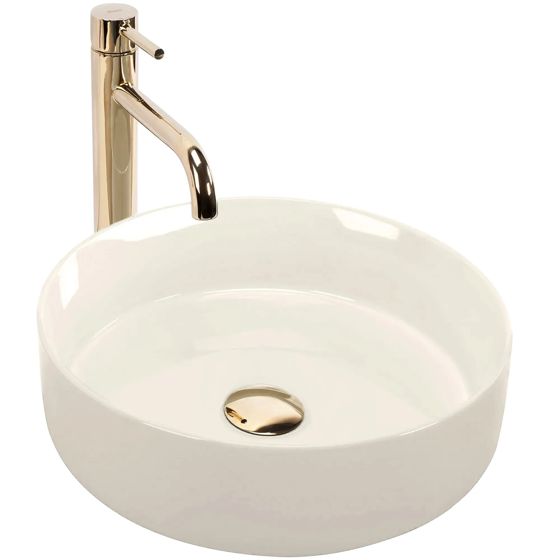 REA bordmonteret håndvask SAMI SHINY Ecru, 36x36x11,5cm