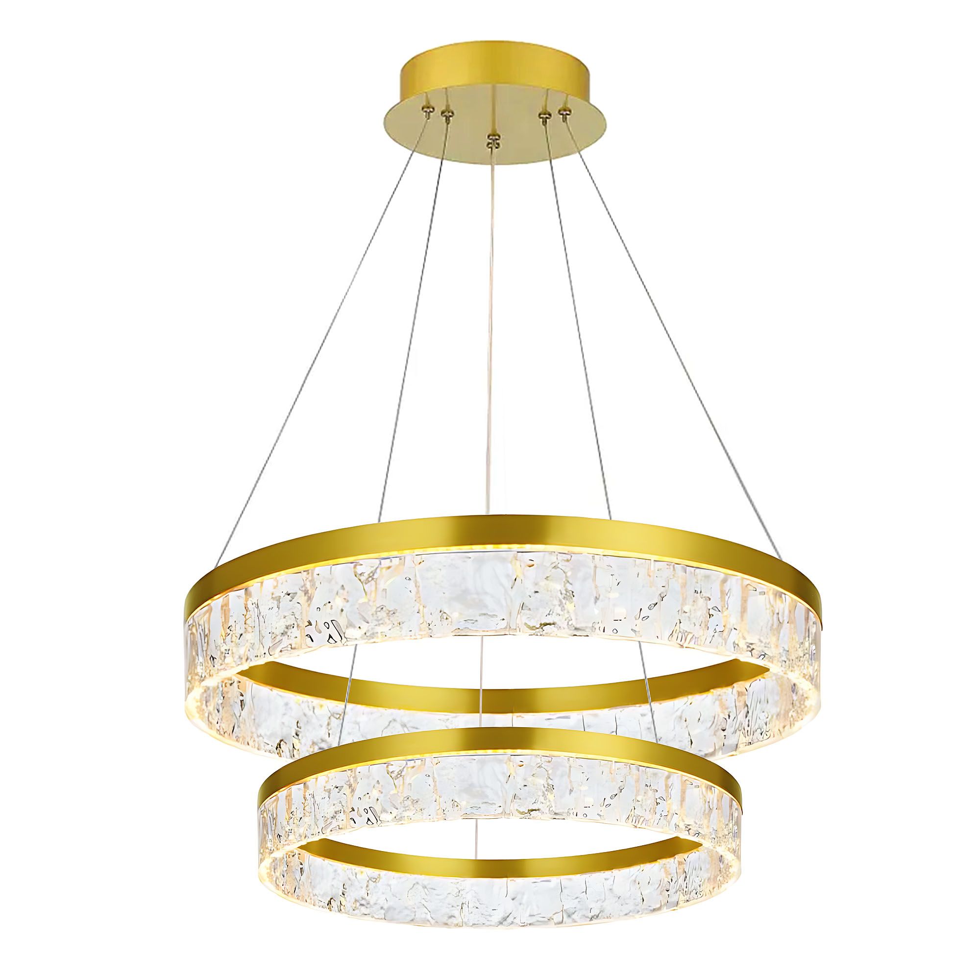 TOOLIGHT hængende loftlampe LHJ049-CP2 LED Guld 60x60x6,5cm