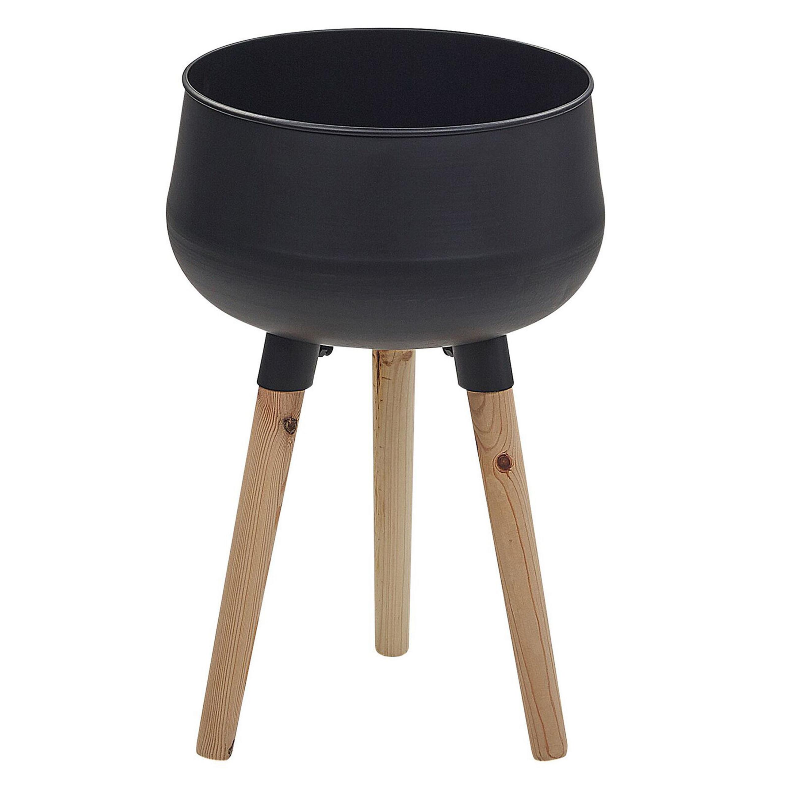Forhøjet plantekrukke AGROS 30 cm Metal Sort
