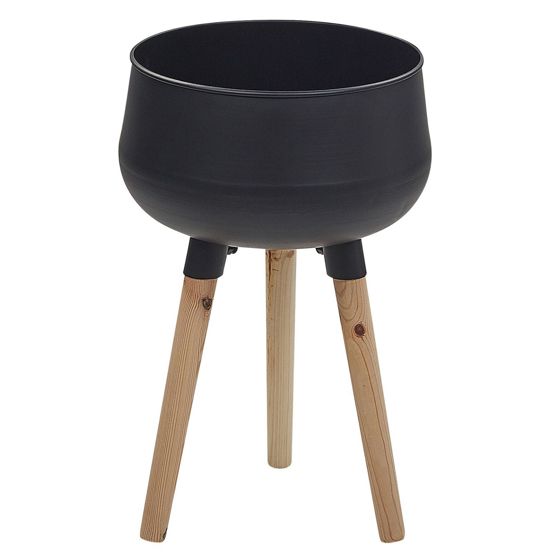Forhøjet plantekrukke AGROS 30 cm Metal Sort