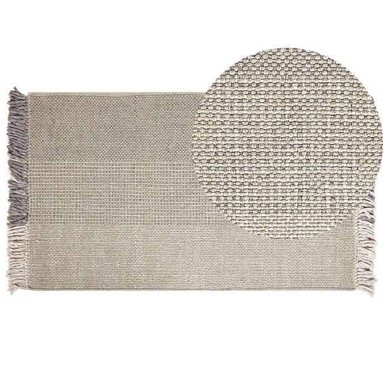 Gulvtæppe TEKELER Grå 80 x 150 cm Uld