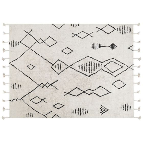 Gulvtæppe KEBIR Cremehvid 160 x 230 cm Bomuld