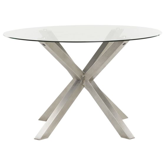 Havebord MALETTO 120 cm 120 cm Glas Sølv
