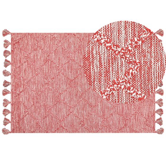 Gulvtæppe NIGDE Rød 160 x 230 cm Bomuld