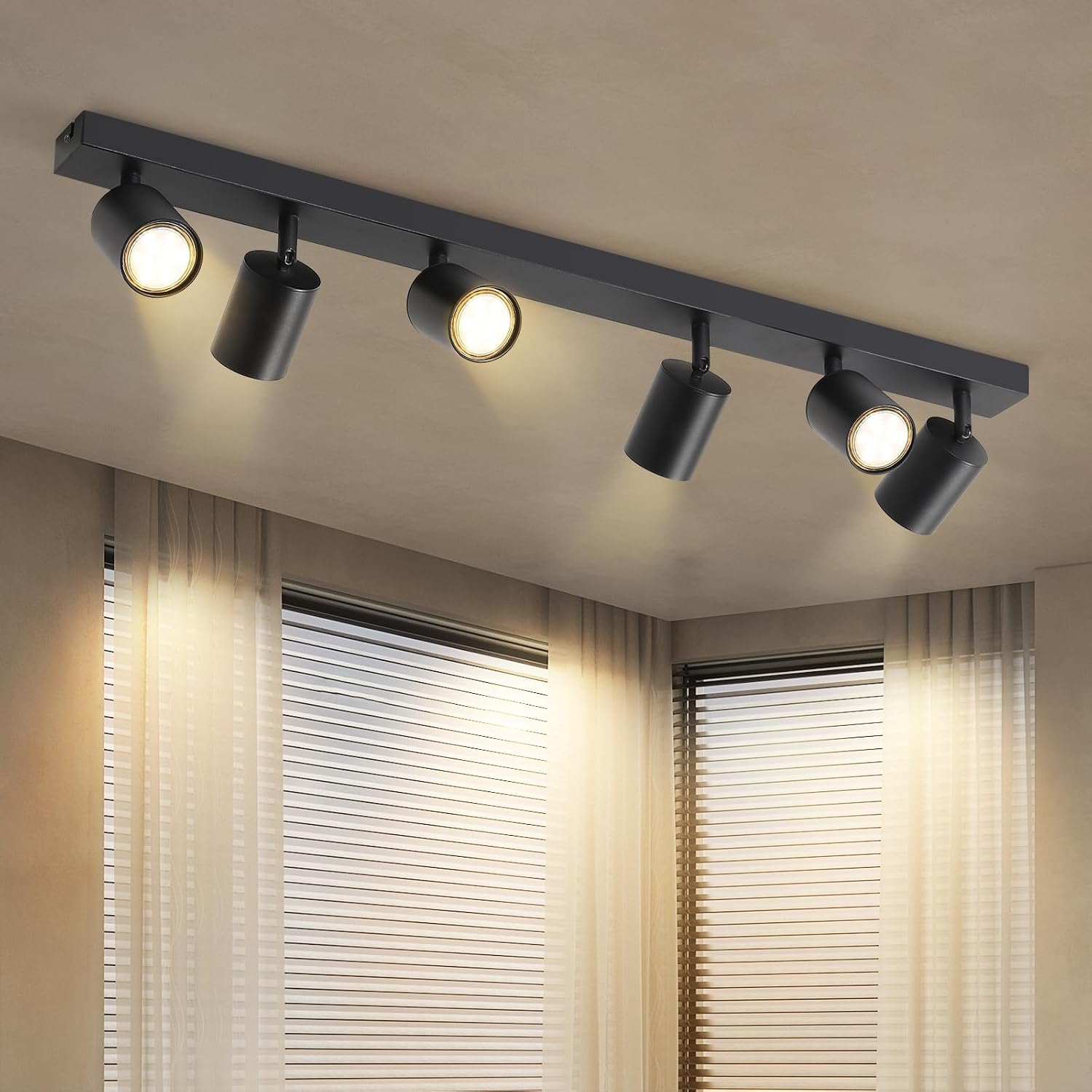 NETTLIFE 6 sorte LED loftspotlights 330° justerbare GU10 til stue, soveværelse, køkken, uden pære