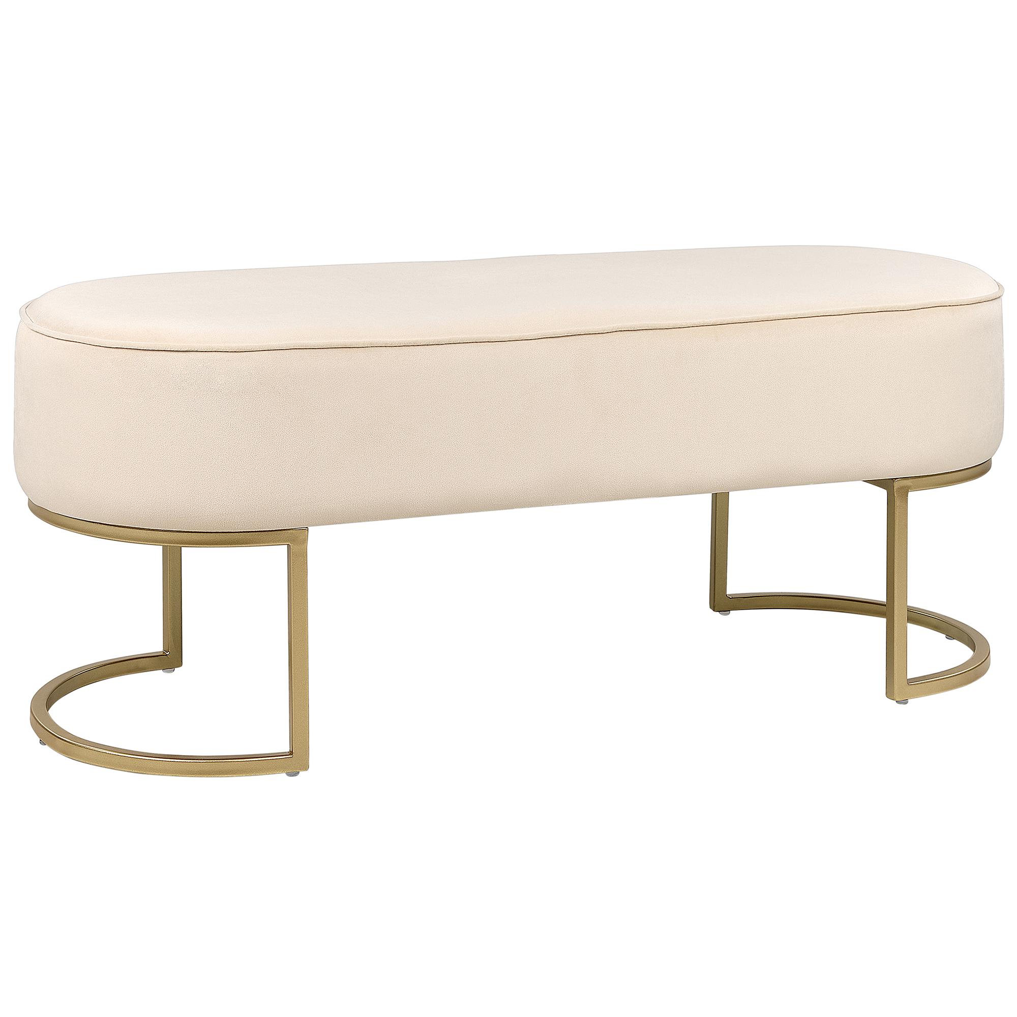 Polstret bænk MILRY Velour Lys Beige