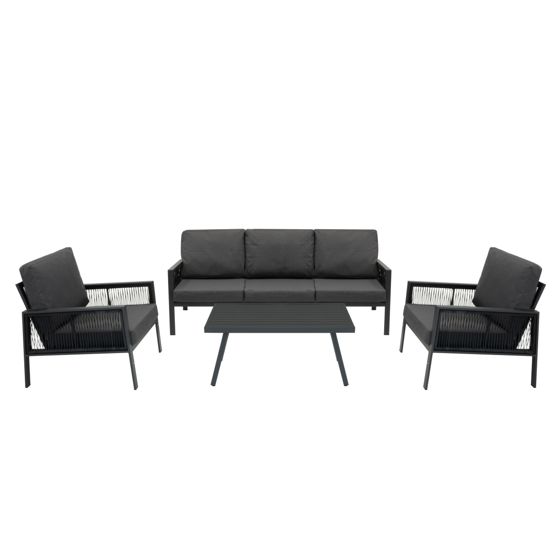 Sofasæt i aluminium med 4 dele - antracitgrå