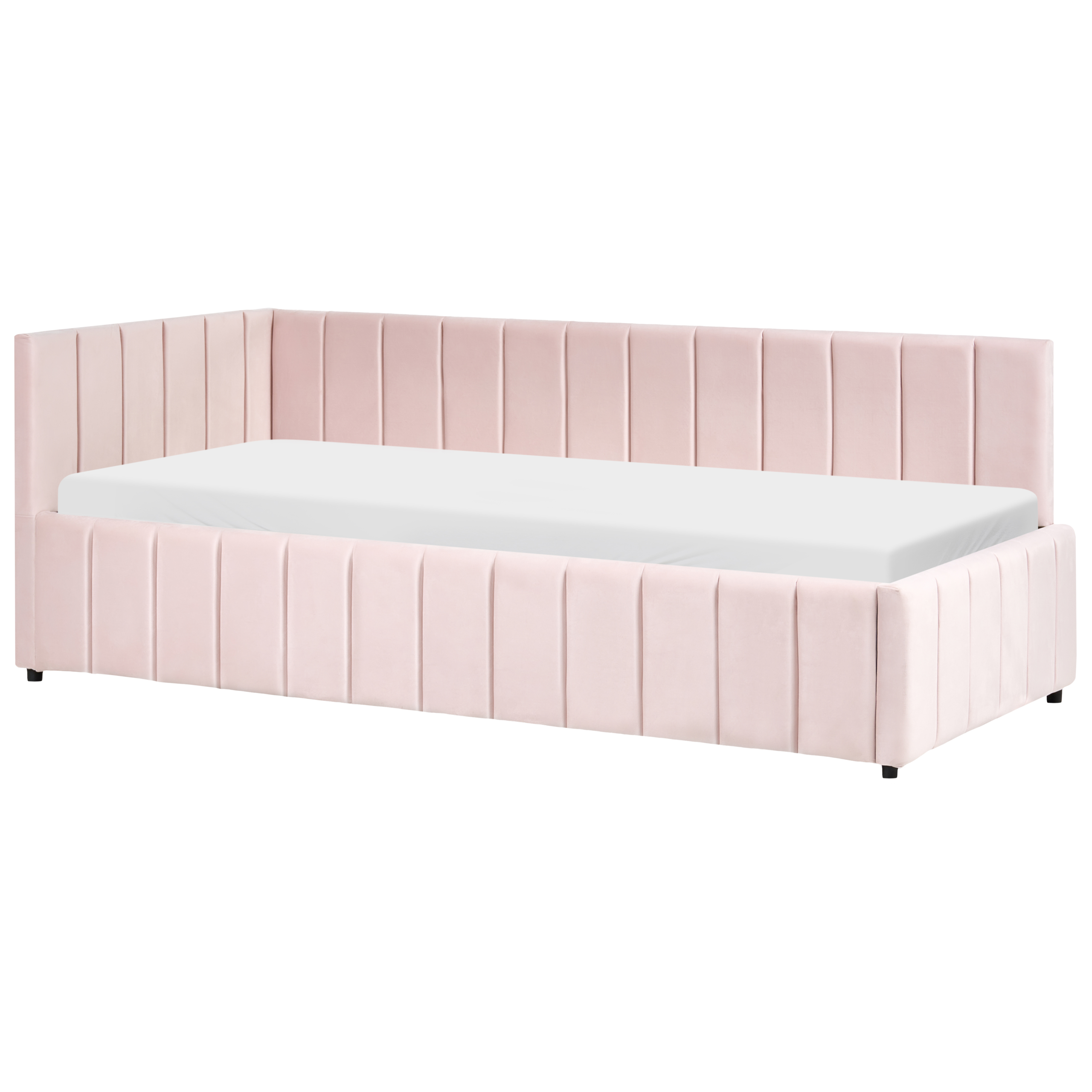 Daybed Velour LISIEUX 90 x 200 cm Pastellrosa