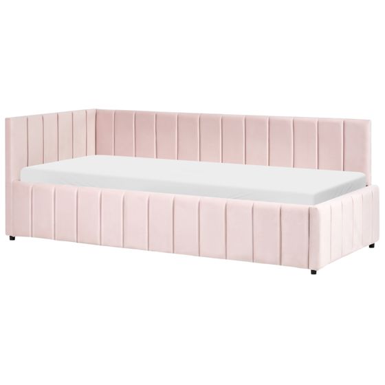 Daybed Velour LISIEUX 90 x 200 cm Pastellrosa