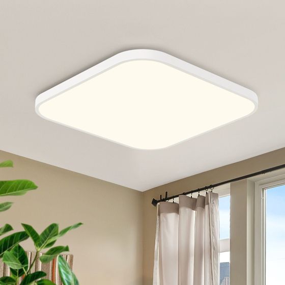 NETTLIFE LED - loftlampe, til soveværelse, flad, 27 cm køkken, lampe, varm hvid, IP44 Badeværelse entré, firkantet, 19W