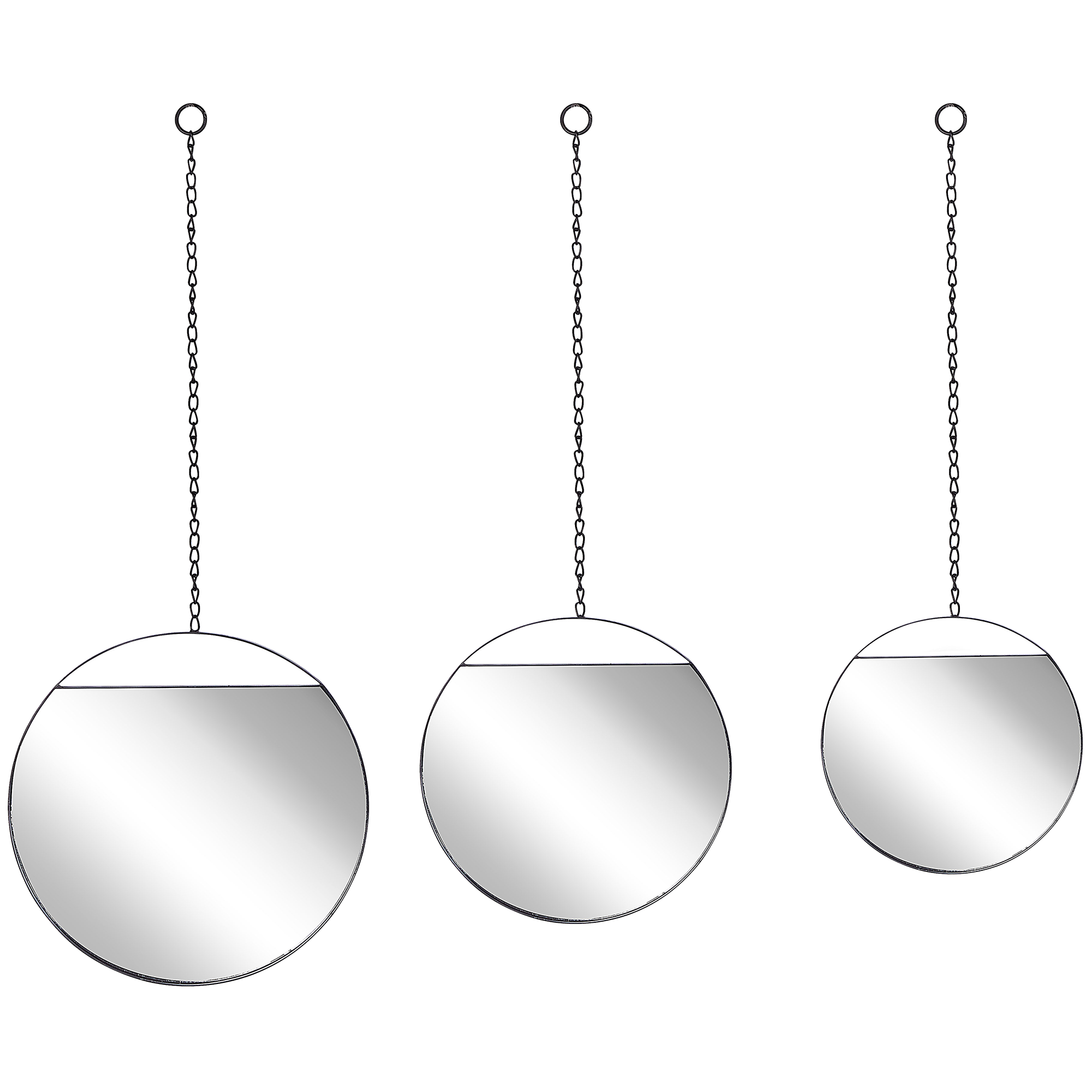 Vægspejl ODOS 33/29/24 cm 80/75/69 cm Metal Sort