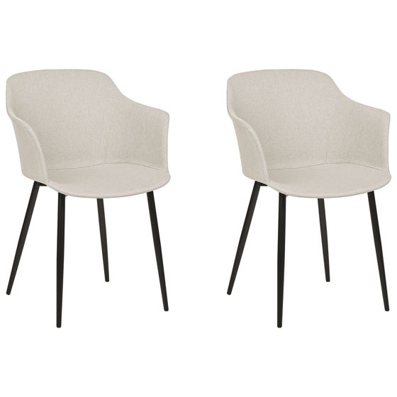 Sæt med 2 spisebordsstole ELIM Lys Beige