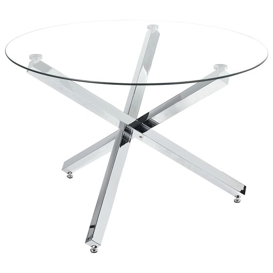 Spisebord BUTLER Sølv 110 cm 110 cm Hærdet glas