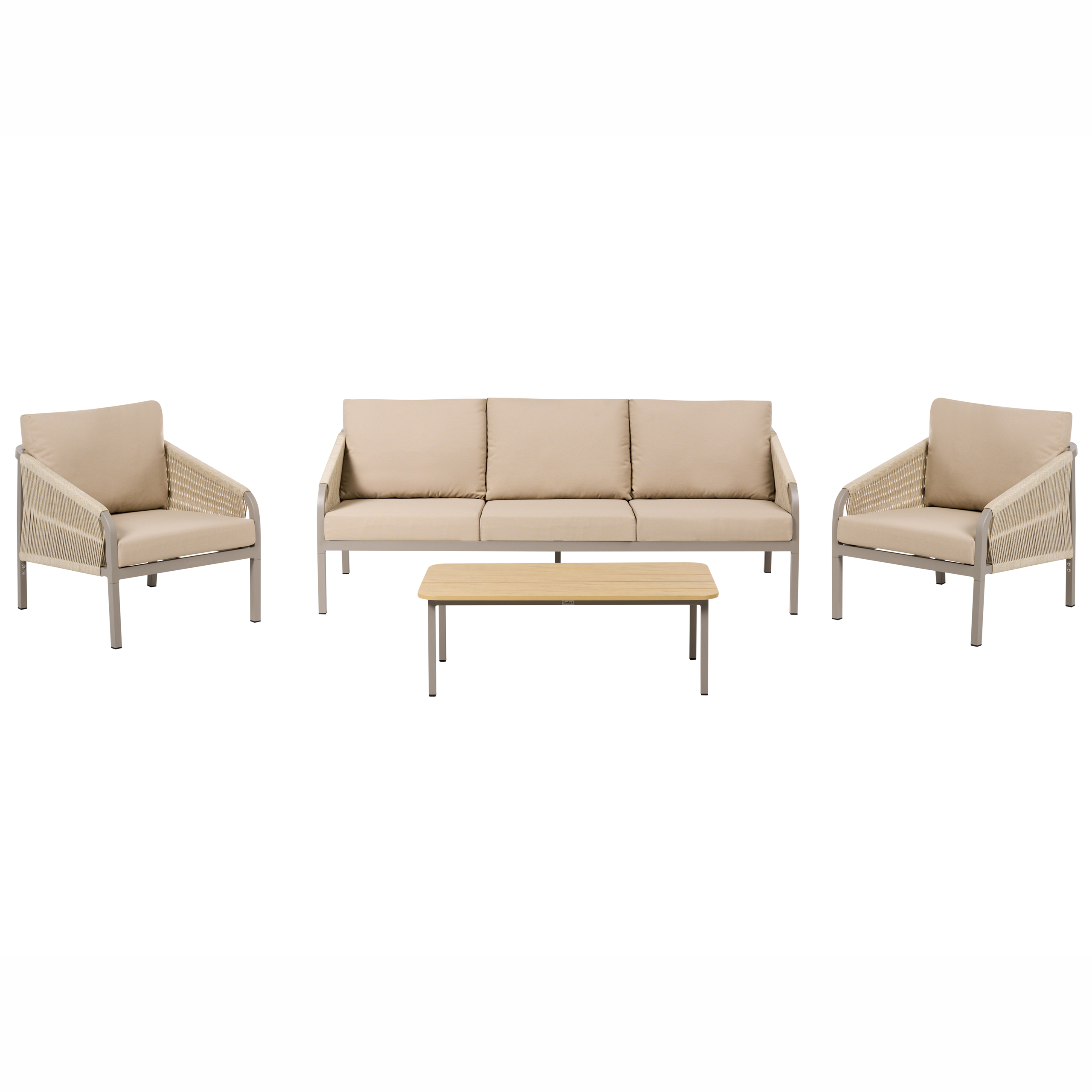 Loungesæt med bord 5 personers MURATO Metal Beige