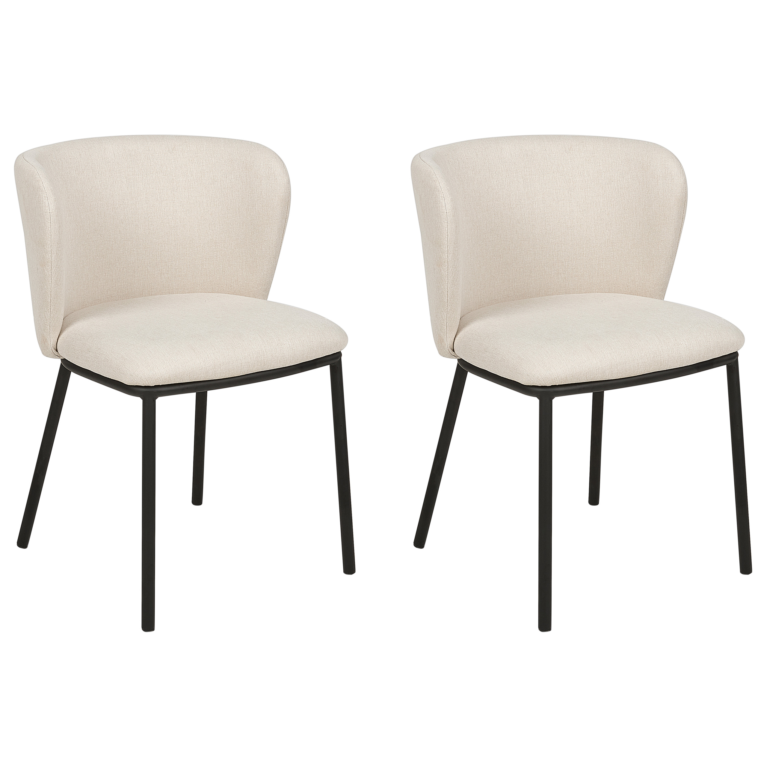 Sæt med 2 spisebordsstole MINA Cremehvid