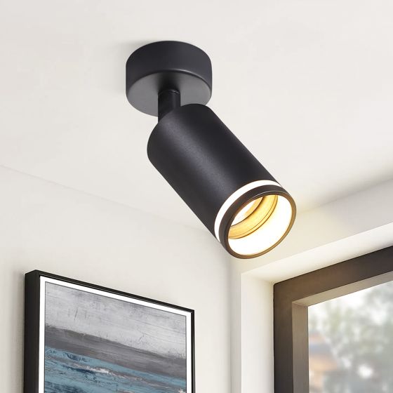 NETTLIFE sort loftspotlight 1 lampe moderne loftslampe GU10 spotlight justerbar metal spotlight til indendørs brug