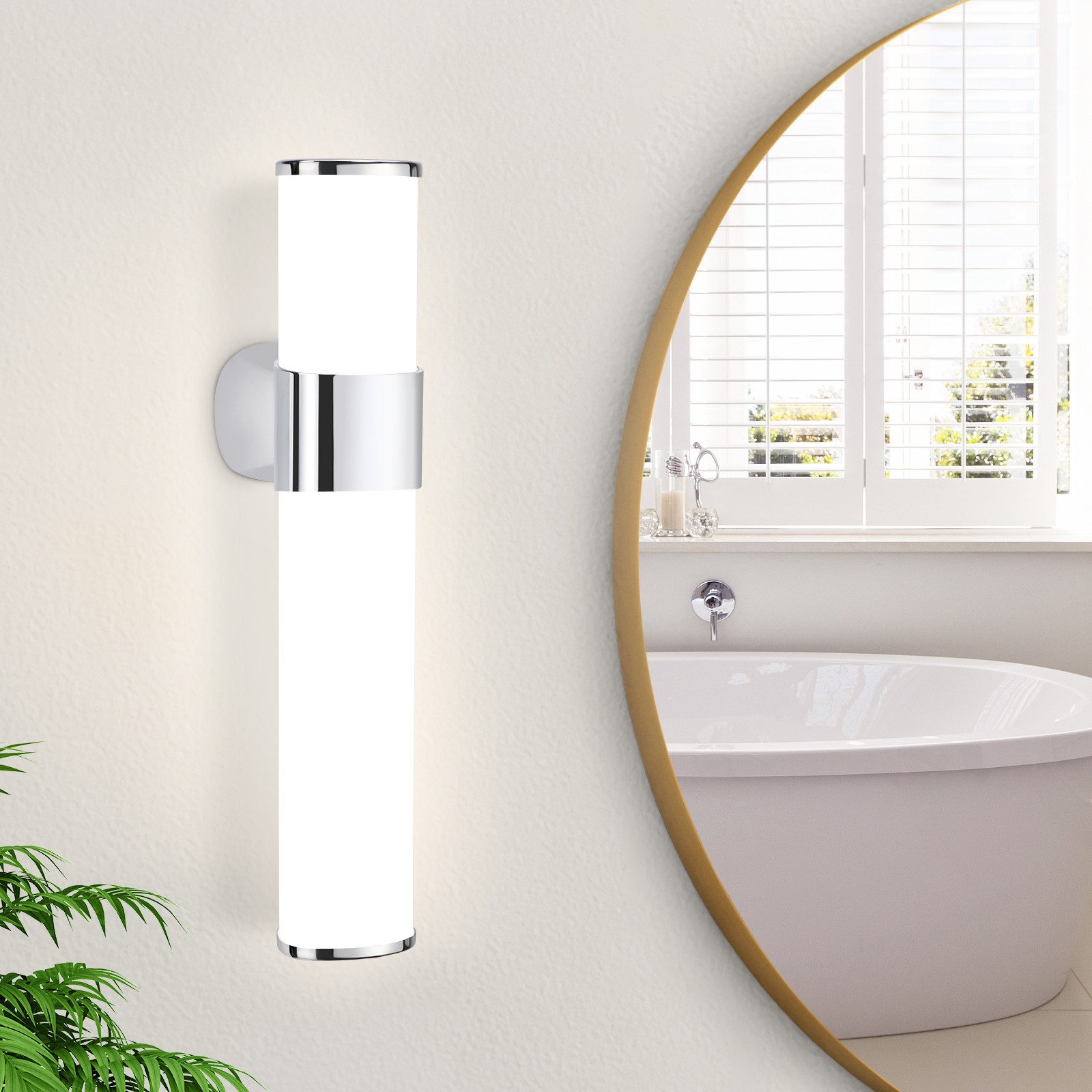 NETTLIFE LED - badeværelsesvæglampe, LED - badeværelsesspejllampe - moderne Krom 6W, 30CM vandtæt, IP44 neutral hvid 4000K