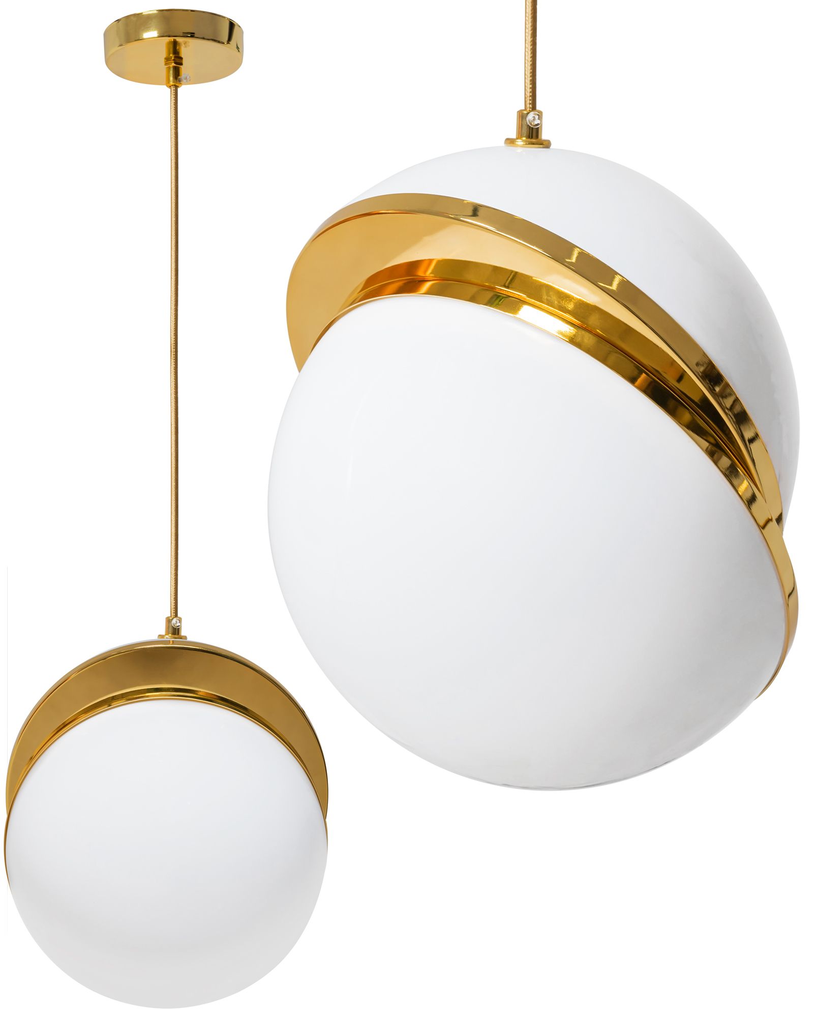 TOOLIGHT hængende loftlampe APP481-1CP Hvid/Guld 27,5x25x27,5cm