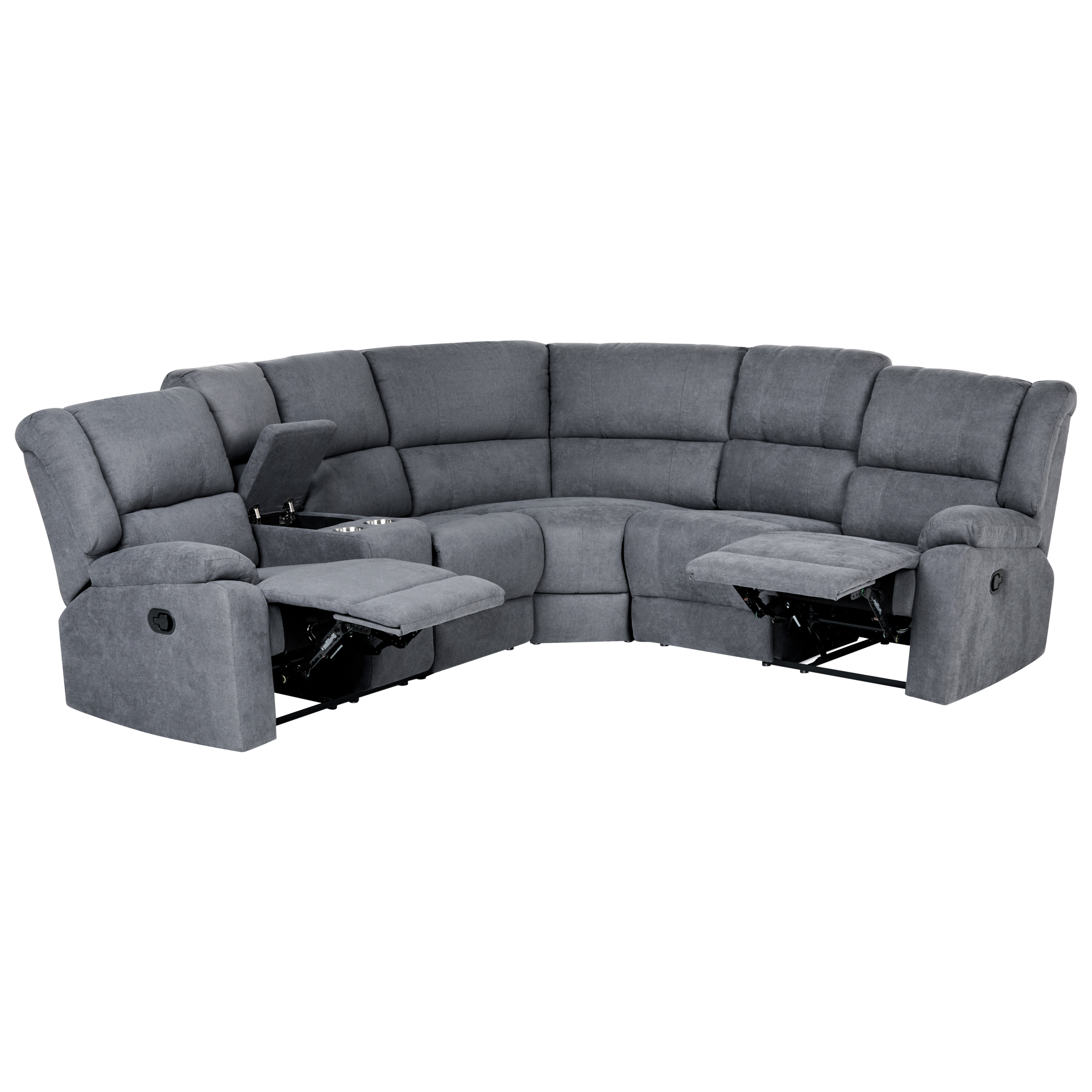 Manuel recliner hjørnesofa 5 personers ROKKE Grå Venstrevendt