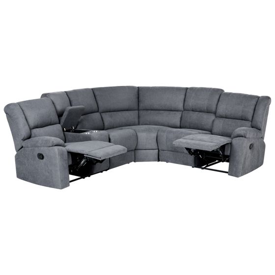 Manuel recliner hjørnesofa 5 personers ROKKE Grå Venstrevendt