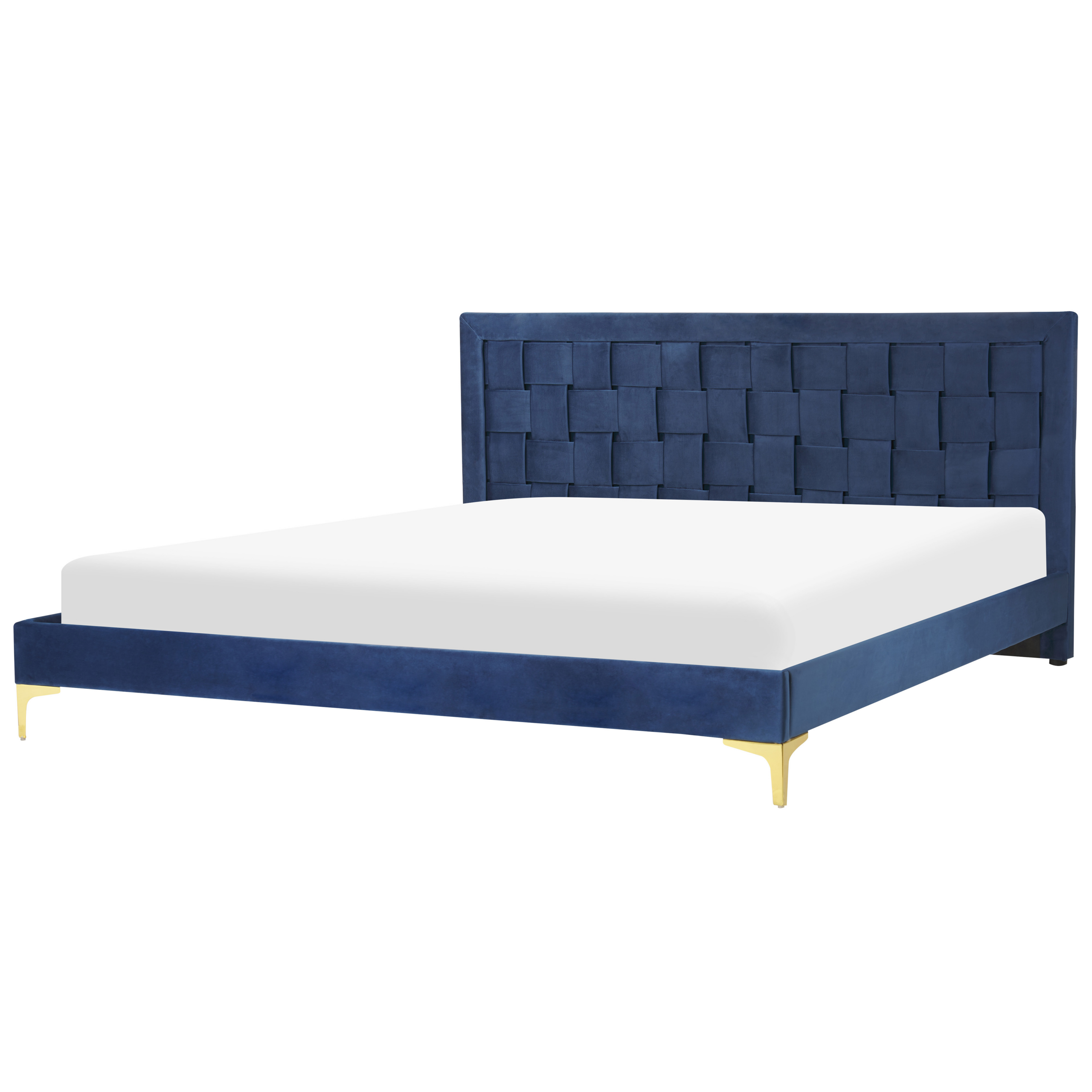 Seng Velour LIMOUX 180 x 200 cm Navy Blå