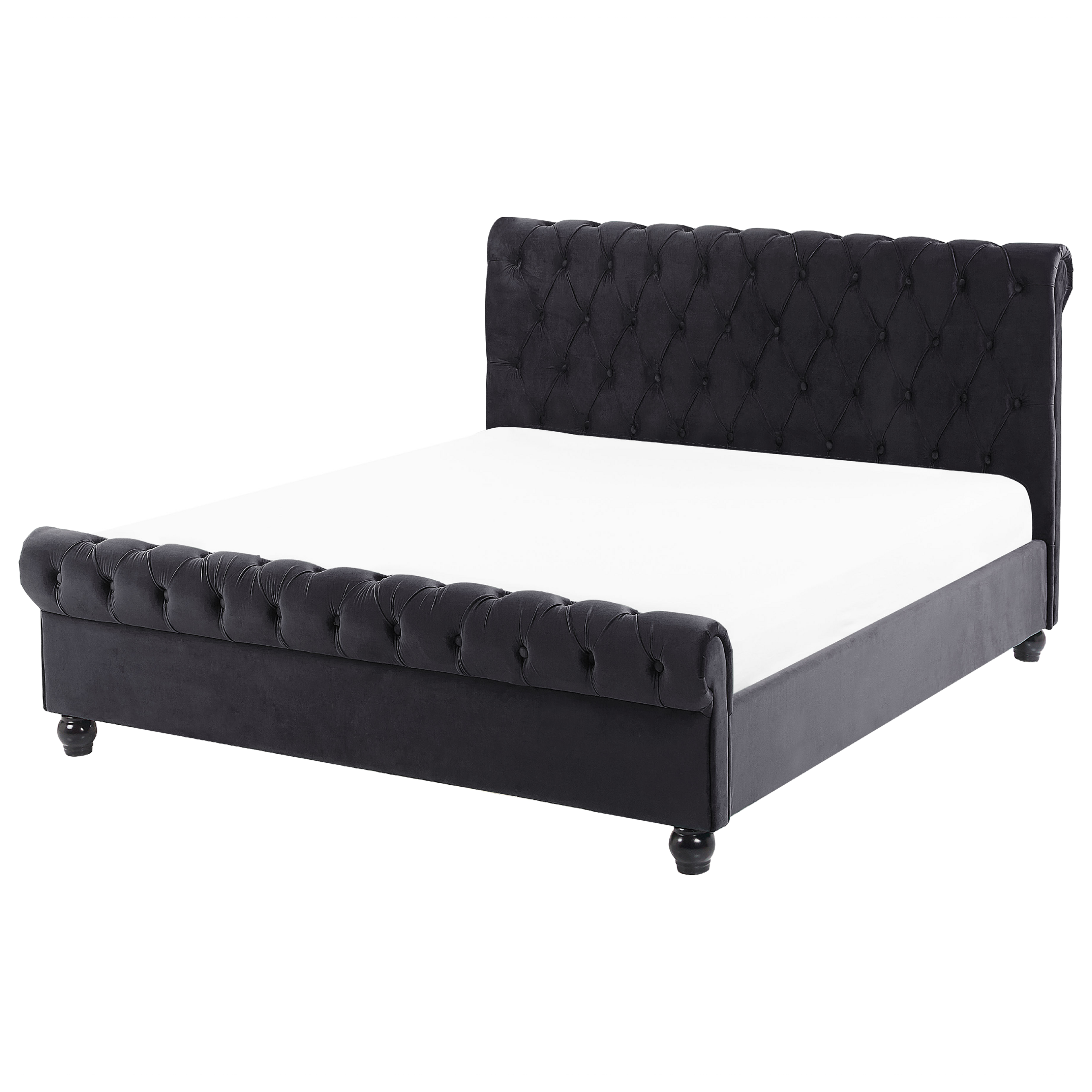 Seng Velour AVALLON 140 x 200 cm Sort