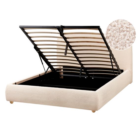 Seng med opbevaring BLAGNAC Boucle Lys Beige 140 x 200 cm