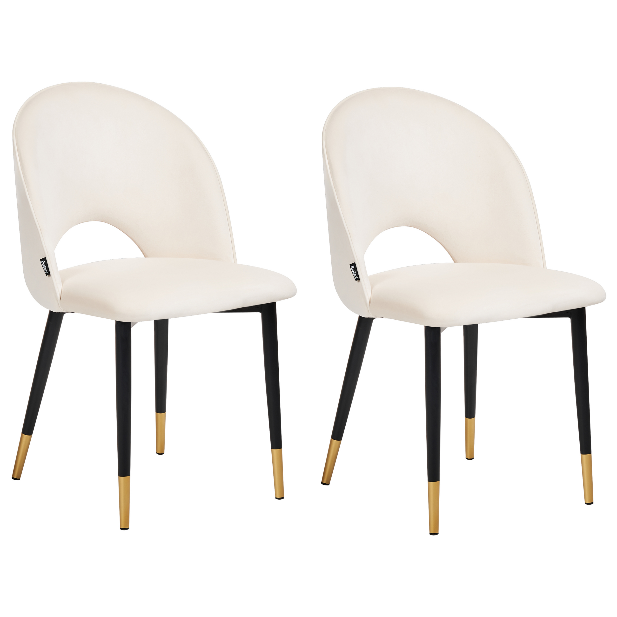 Sæt med 2 spisebordsstole MAGALIA Velour Lys Beige