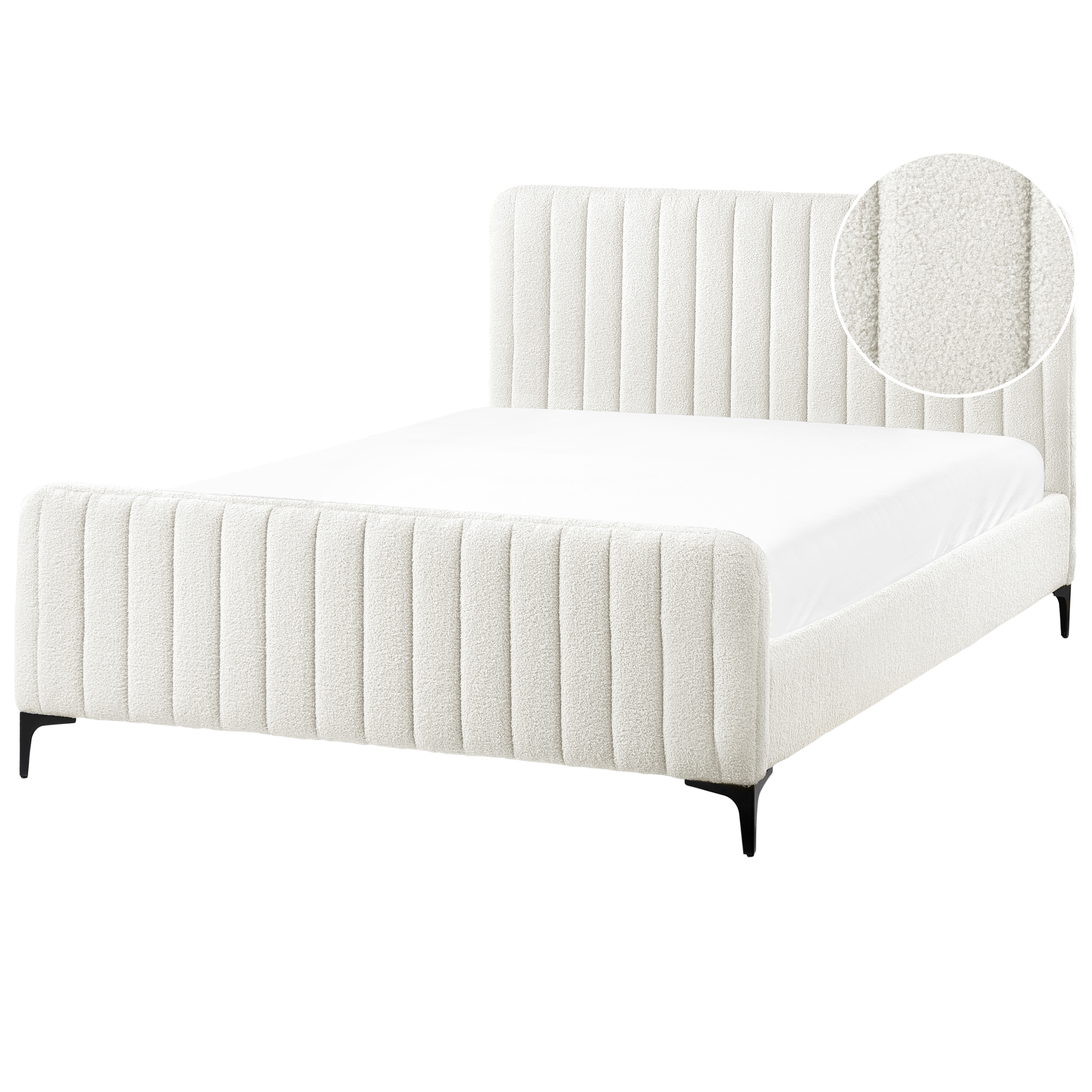 Seng Boucle LUNAN 140 x 200 cm Cremehvid