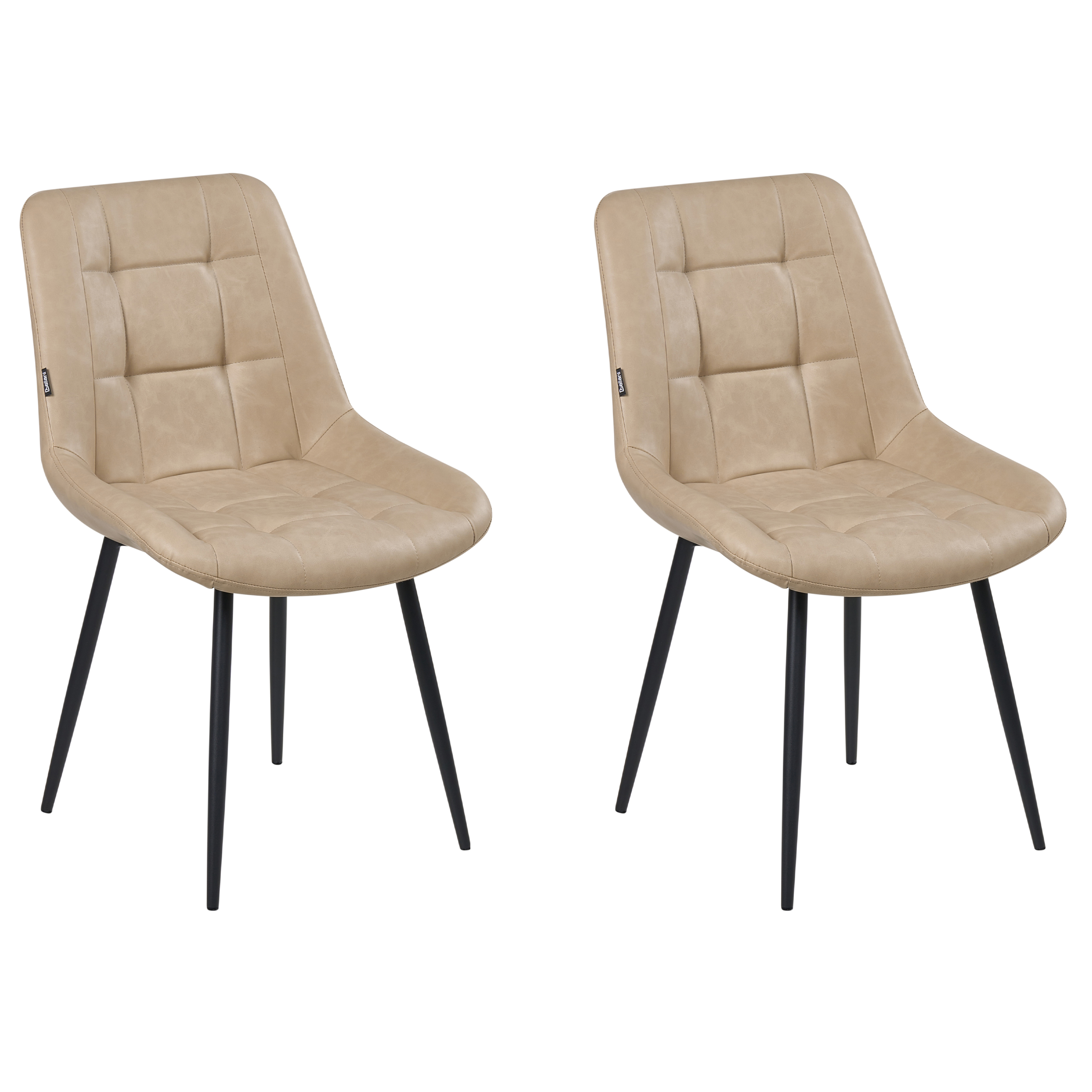 Sæt med 2 spisebordsstole MELROSE Kunstlæder Beige