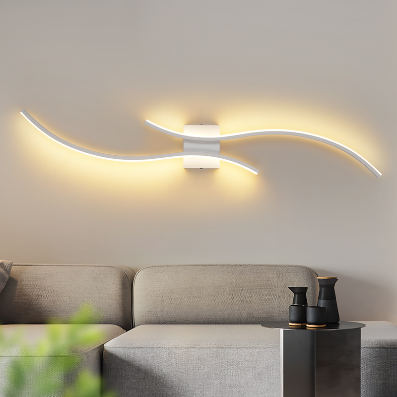 NETTLIFE Indendørs LED Væglampe - 14 W Entrelampe 100 CM Hvid Trappelampe Moderne Bølgemønster 3000K