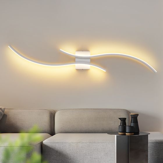 NETTLIFE Indendørs LED Væglampe - 14 W Entrelampe 100 CM Hvid Trappelampe Moderne Bølgemønster 3000K